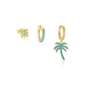 Sterling Silver Turquoise Leaf Dainty Single Earring